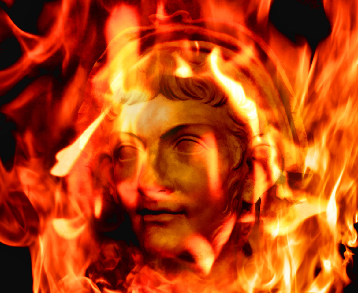 Nero Roman emperor. Digital illustration art.